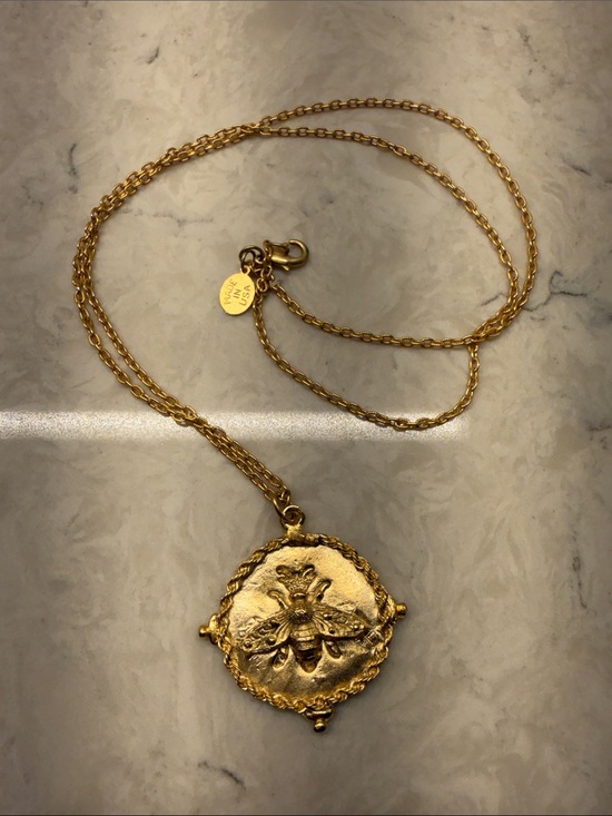Susan Shaw Jewelry - Gold Floral Coin Pendant Necklace - Women's Fashion Jewelry